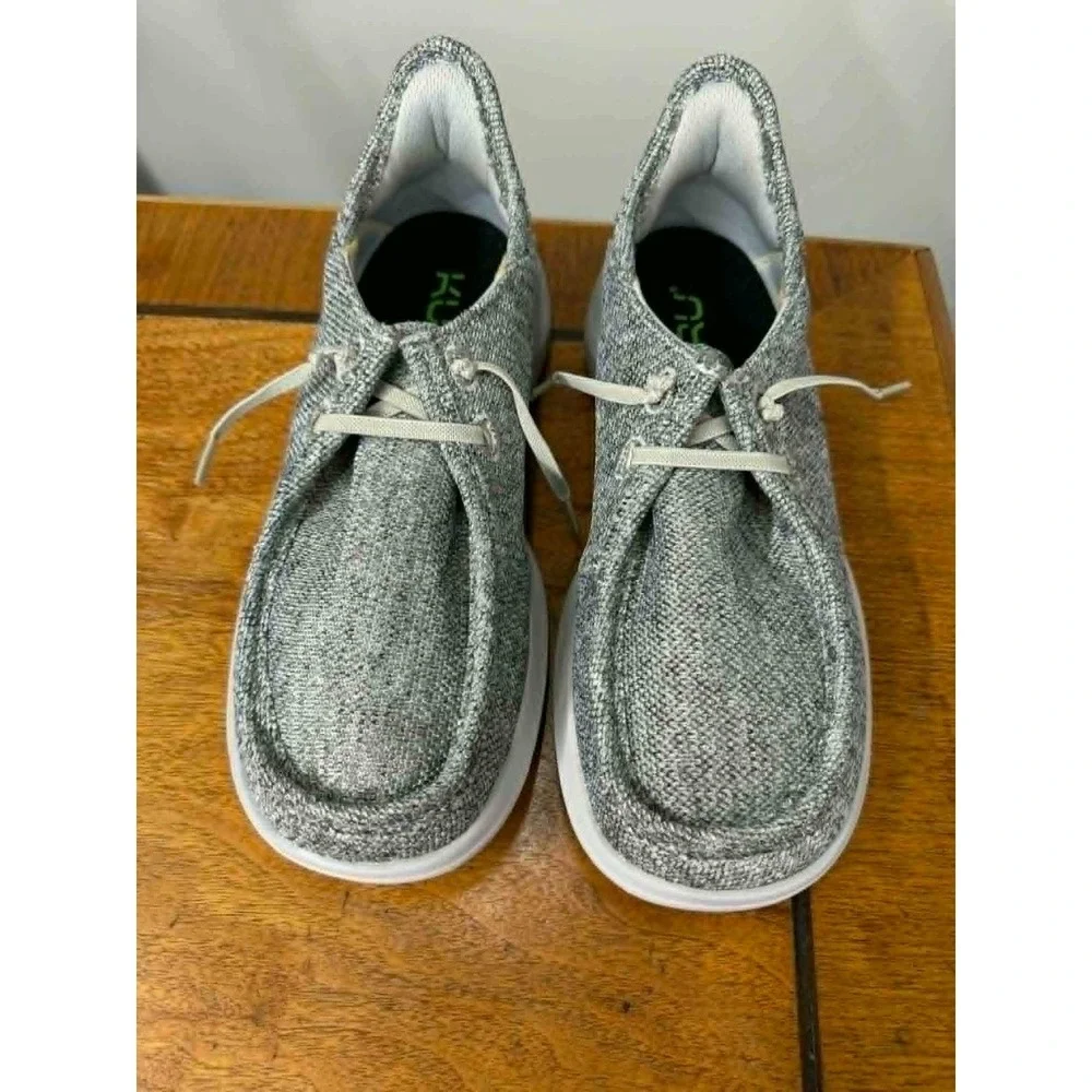 Kuru Womens 8 Draft Rento Grey Heather Knit Slip On Loafers Boat Shoes‎ Casual